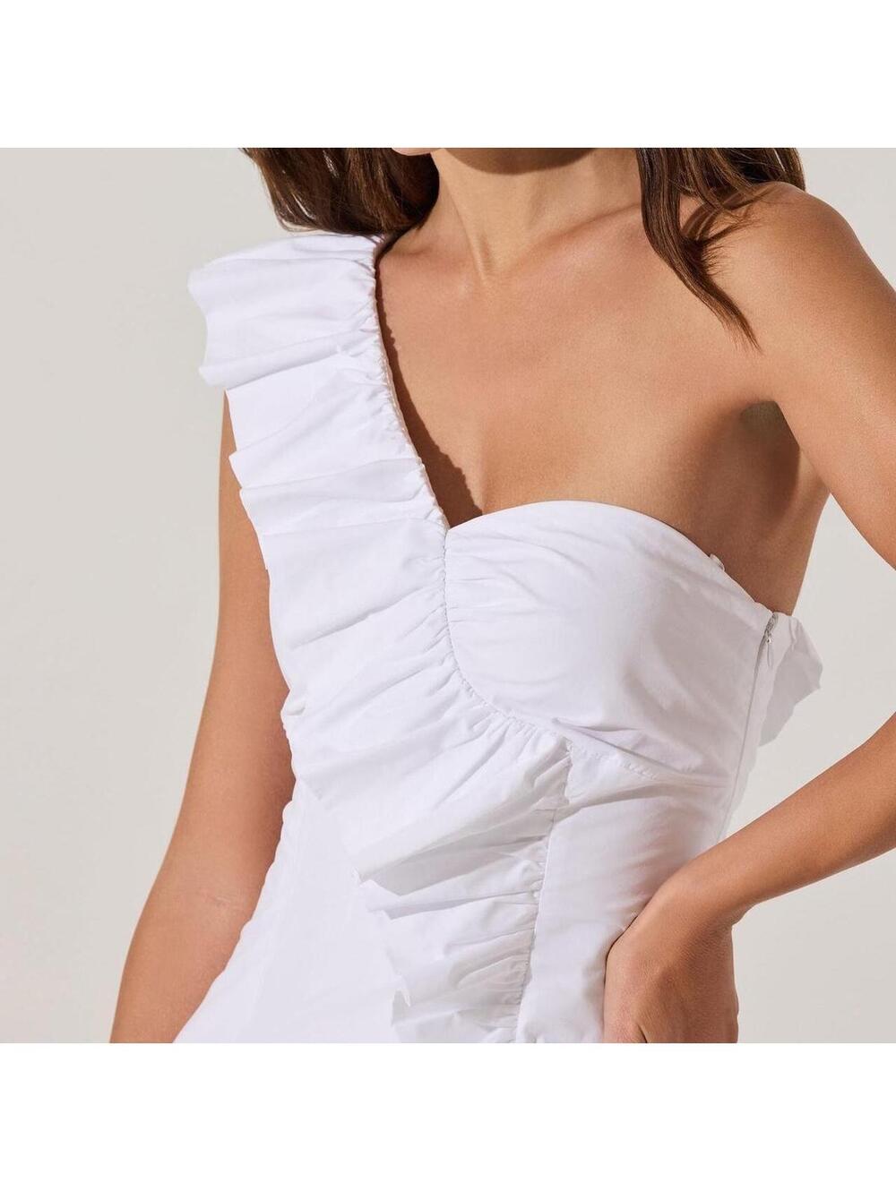 NEW One Shoulder Ruffle Mini Dress - Picture 3 of 8
